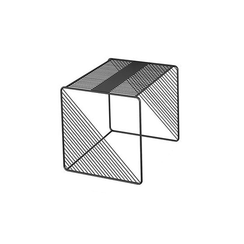 Mesa de centro cuadrada con 2 nidos y estante, juego de mesa de centro con estructura de hierro de mediados de siglo