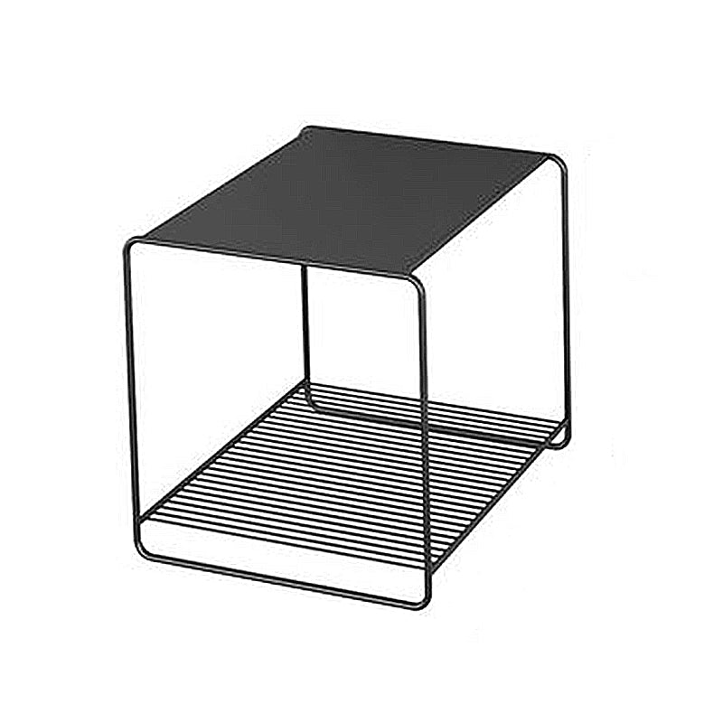 Mesa de centro cuadrada con 2 nidos y estante, juego de mesa de centro con estructura de hierro de mediados de siglo
