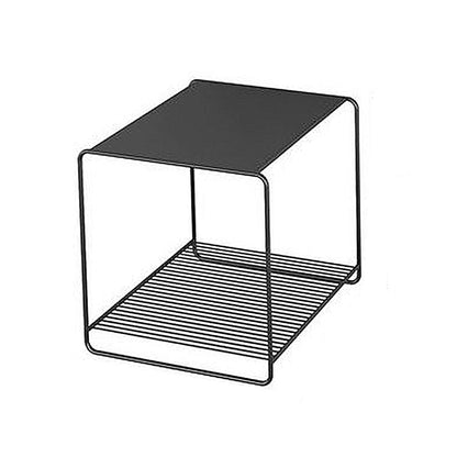 Mesa de centro cuadrada con 2 nidos y estante, juego de mesa de centro con estructura de hierro de mediados de siglo
