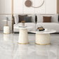 Pedestal 2 Piece Bunching Coffee Tables Glam Slate Top Cocktail Table Set