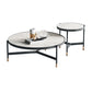 3 Legs 2 Piece Bunching Coffee Tables Minimalist Round Stone Cocktail Table Clearhalo 'Coffee & Accent Tables' 'Coffee Tables' 'coffee_tables' 'furn' 'furn_coffee_tables' 'Furniture' 'Living Room Furniture' 6279189