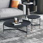 3 Legs 2 Piece Bunching Coffee Tables Minimalist Round Stone Cocktail Table 31.5"L x 31.5"W x 16"H + 20"L x 20"W x 20"H Black Clearhalo 'Coffee & Accent Tables' 'Coffee Tables' 'coffee_tables' 'furn' 'furn_coffee_tables' 'Furniture' 'Living Room Furniture' 6279191