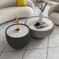 Luxurious Slate Round Pedestal Coffee Cocktail Table in White and Gray Clearhalo 'Coffee & Accent Tables' 'Coffee Tables' 'coffee_tables' 'furn' 'furn_coffee_tables' 'Furniture' 'Living Room Furniture' 6279212