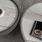 Luxurious Slate Round Pedestal Coffee Cocktail Table in White and Gray Clearhalo 'Coffee & Accent Tables' 'Coffee Tables' 'coffee_tables' 'furn' 'furn_coffee_tables' 'Furniture' 'Living Room Furniture' 6279218