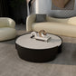 Dia 35.4" Round Cocktail Table Glam Slate Top 1 Single Coffee Table Gray Clearhalo 'Coffee & Accent Tables' 'Coffee Tables' 'coffee_tables' 'furn' 'furn_coffee_tables' 'Furniture' 'Living Room Furniture' 6279225
