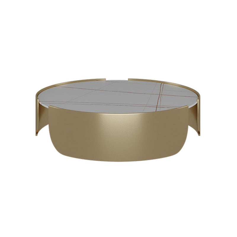 Dia 35.4" Round Cocktail Table Glam Slate Top 1 Single Coffee Table Clearhalo 'Coffee & Accent Tables' 'Coffee Tables' 'coffee_tables' 'furn' 'furn_coffee_tables' 'Furniture' 'Living Room Furniture' 6279230