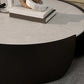 Dia 35.4" Round Cocktail Table Glam Slate Top 1 Single Coffee Table Clearhalo 'Coffee & Accent Tables' 'Coffee Tables' 'coffee_tables' 'furn' 'furn_coffee_tables' 'Furniture' 'Living Room Furniture' 6279232