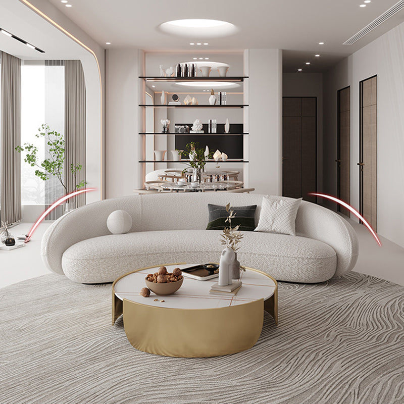 Dia 35.4" Round Cocktail Table Glam Slate Top 1 Single Coffee Table Clearhalo 'Coffee & Accent Tables' 'Coffee Tables' 'coffee_tables' 'furn' 'furn_coffee_tables' 'Furniture' 'Living Room Furniture' 6279235