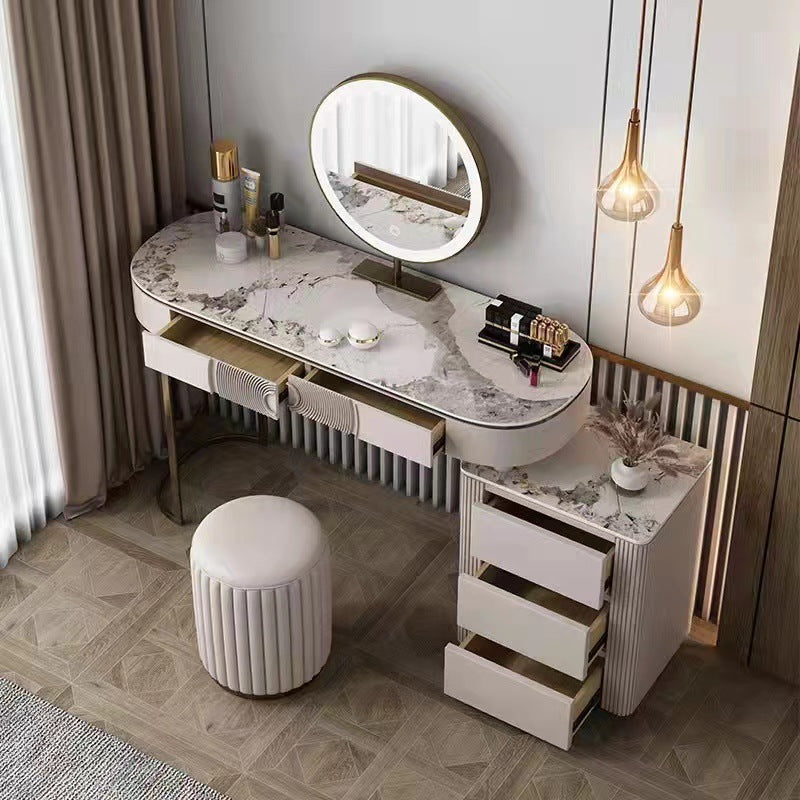 Modern White Vanity Desk met 5 opbergladen 15,74 "brede houten ijdelheidsset