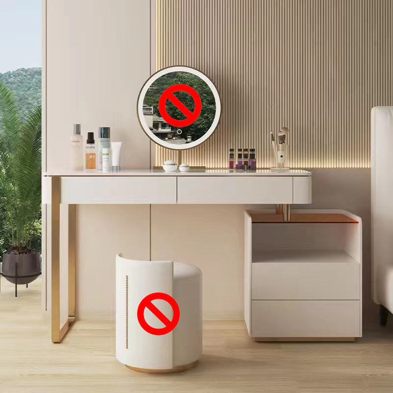 Glam weißes Make-up Eitelkeit mit 4 Lagerschubladen Holz Waschtisch, 15,74 "breit