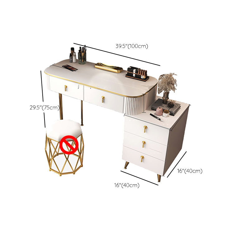 Glam houten frame make -up ijdelheid lade ijdelheid in wit voor slaapkamer