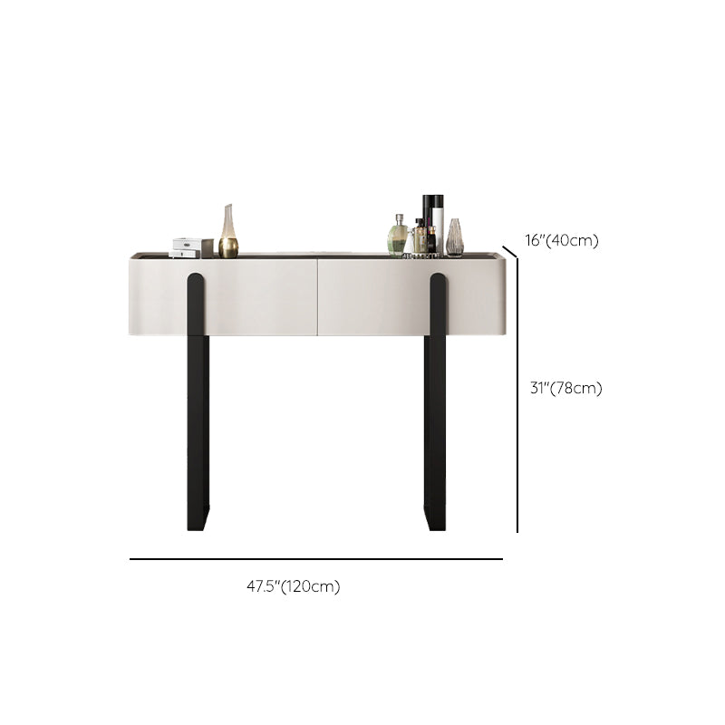 MODERNA VANITÀ DI FACCIO con 2 cassetti di stoccaggio set di vanità in legno bianco, 17,71 "di larghezza