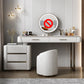 17.71" Wide Modern Make-up Vanity with 5 Storage Drawers Bright White Wood Vanity Set
