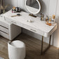 17.71" Wide Modern Make-up Vanity with 5 Storage Drawers Bright White Wood Vanity Set