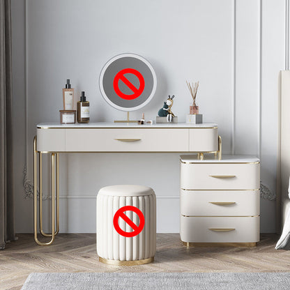 17,71 "Vanity di vanità per trucco largo set di vanità in legno bianco con 4 cassetti