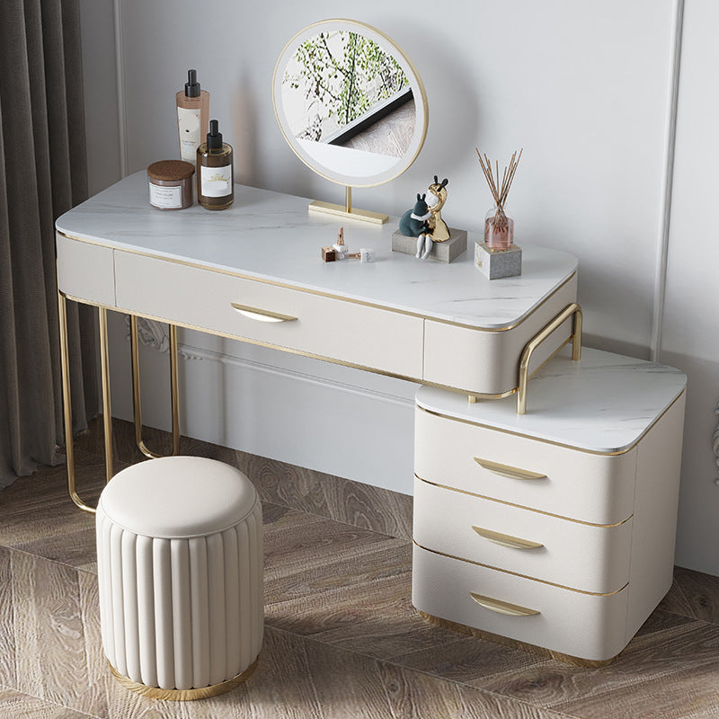 17,71 "Vanity di vanità per trucco largo set di vanità in legno bianco con 4 cassetti