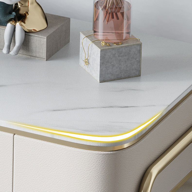 17,71 "Vanity di vanità per trucco largo set di vanità in legno bianco con 4 cassetti