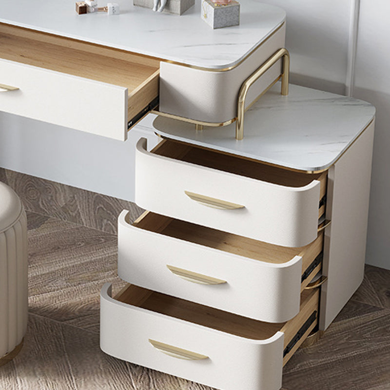 17,71 "Vanity di vanità per trucco largo set di vanità in legno bianco con 4 cassetti