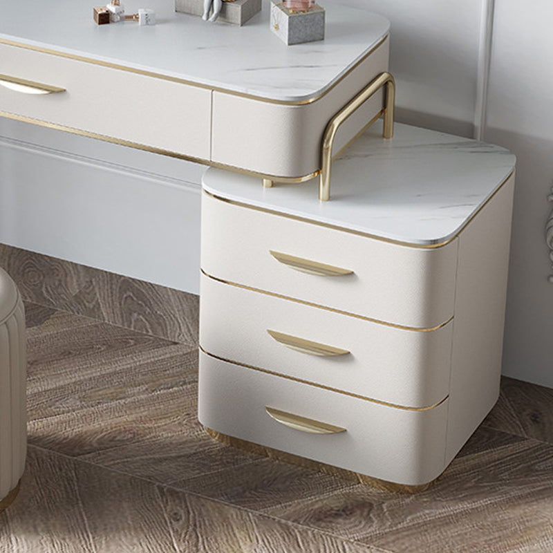 17,71 "Vanity di vanità per trucco largo set di vanità in legno bianco con 4 cassetti