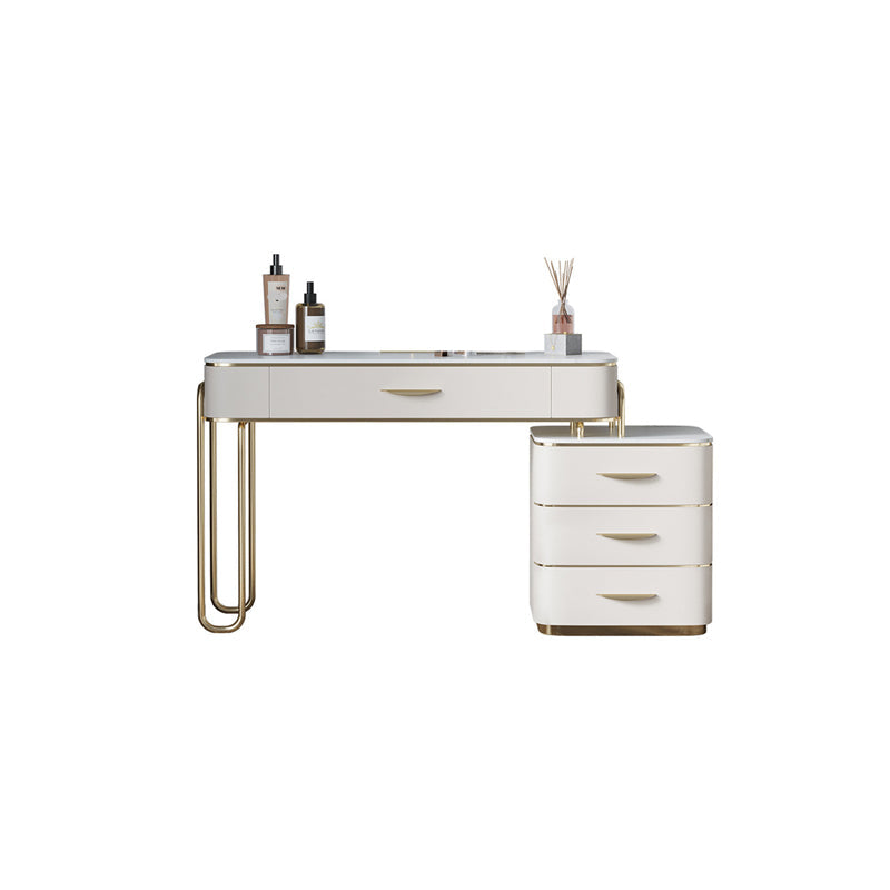 17,71 "Vanity di vanità per trucco largo set di vanità in legno bianco con 4 cassetti