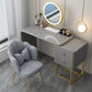 Glam Faux Leather and Wood 2-ladel make-up ijdelheid bureau voor slaapkamer
