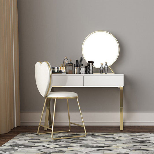 Vanity di trucco bianco brillante 15,74 "Vanity in legno largo con cassetti di stoccaggio