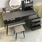 Black Make-up Vanity 15.74" Wide Wood Vanity Set with Storage Drawers