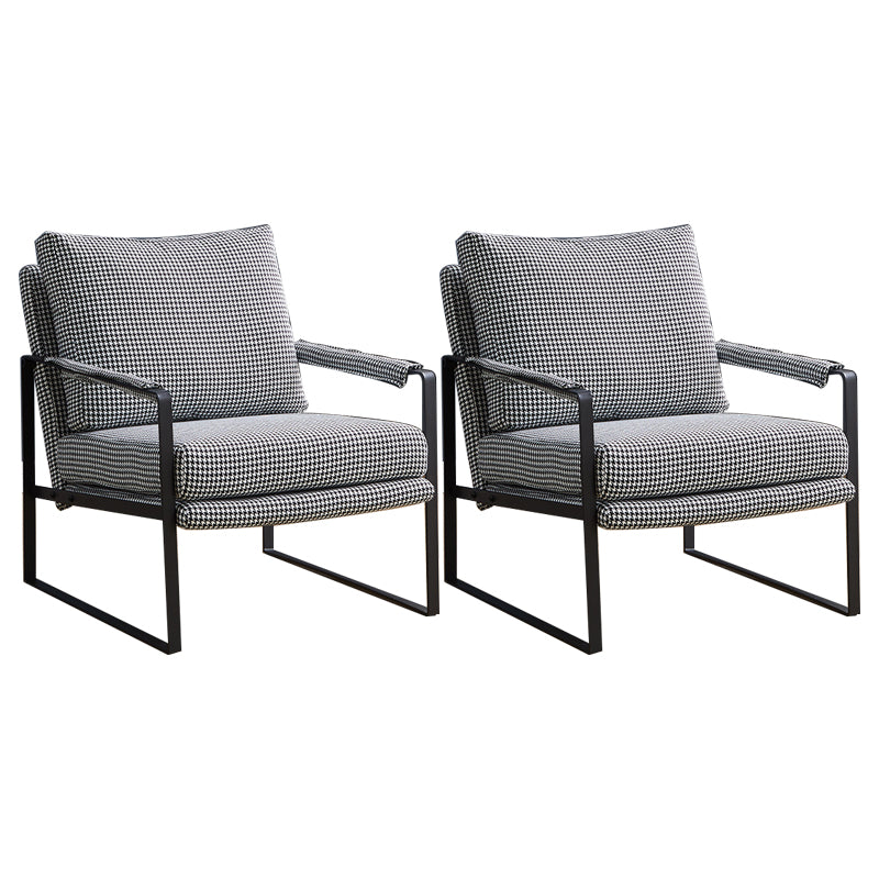 Industrial Arms Included Chair 28.34" Wide Pillow Back Square Arm Chair Polyester Polyester Blend 2 Piece Set Clearhalo 'Accent Chairs' 'accent_chairs' 'Chairs & Seating' 'furn' 'furn_accent_chairs' 'Furniture' 'Living Room Furniture' 6279506