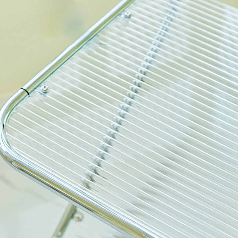 Mesa de vidrio de vidrio Top de la mesa de base abstracta de metal con soporte de revista