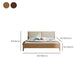Wood and Upholstered Sleigh Bed Contemporary Rubberwood Standard Bed with Headboard