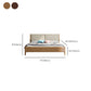 Wood and Upholstered Sleigh Bed Contemporary Rubberwood Standard Bed with Headboard