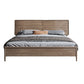 Mid-Century Modern Standard Bed Ash Solid Color Panel Bed with Headboard