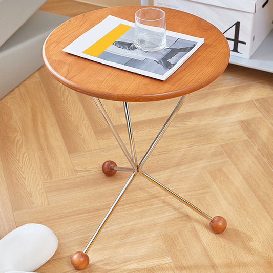 Mesa de la mesa redonda de madera sólida escandinava Pats Cross Table lateral
