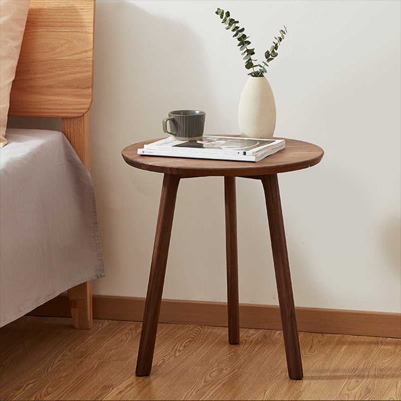 Table d'appoint contemporaine en bois massif, table d'appoint de salon marron