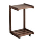 Table d'appoint contemporaine en bois massif, table d'appoint de salon marron