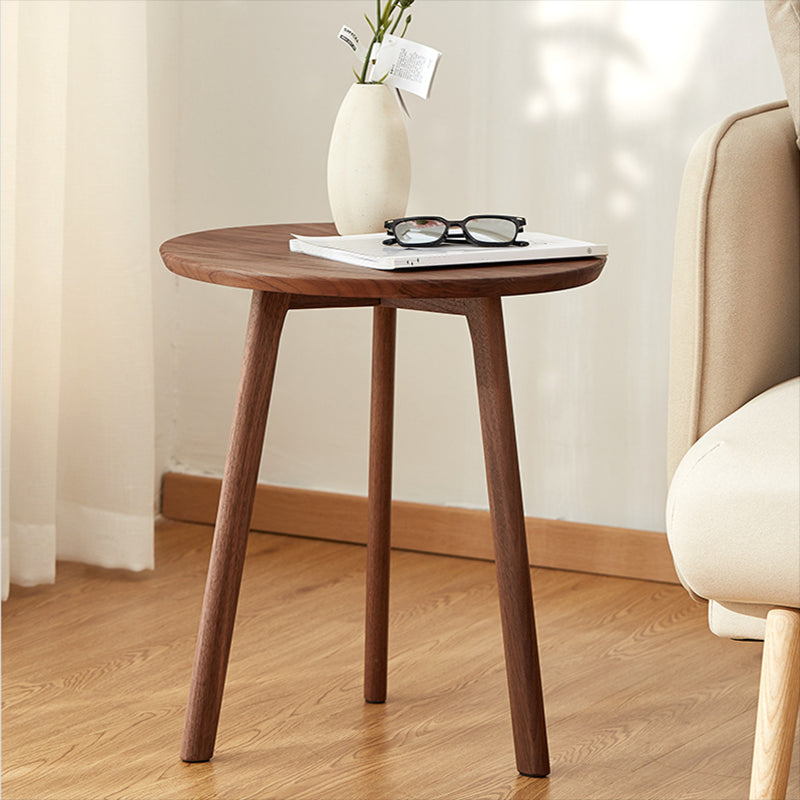 Table d'appoint contemporaine en bois massif, table d'appoint de salon marron