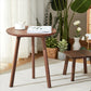 Table d'appoint contemporaine en bois massif, table d'appoint de salon marron