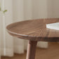 Table d'appoint contemporaine en bois massif, table d'appoint de salon marron