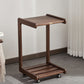 Table d'appoint contemporaine en bois massif, table d'appoint de salon marron