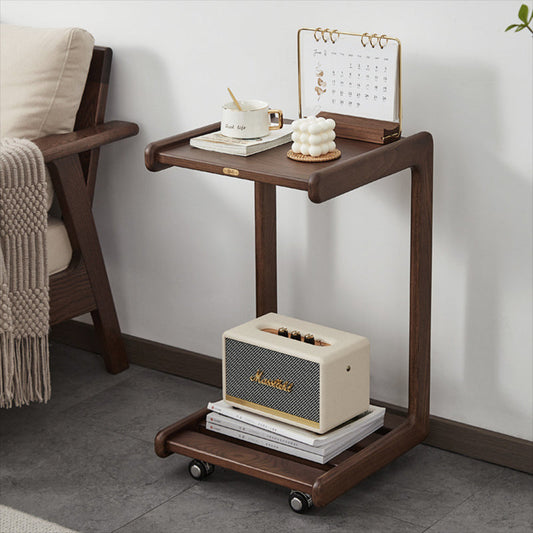 Mesa de altura contemporánea mesa de estar de madera maciza de madera marrón