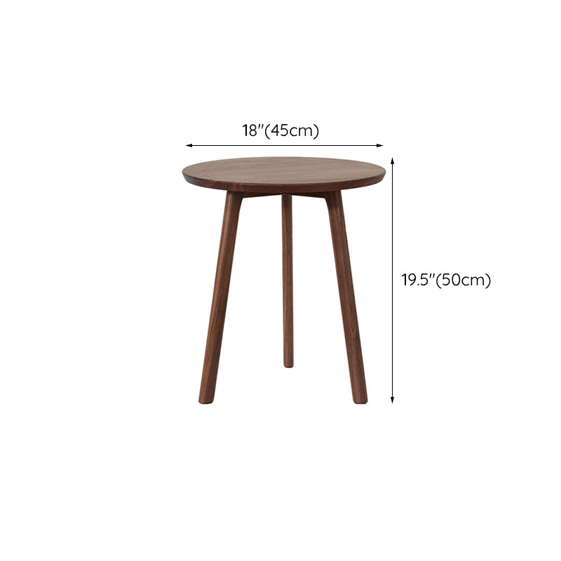 Table d'appoint contemporaine en bois massif, table d'appoint de salon marron