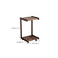 Table d'appoint contemporaine en bois massif, table d'appoint de salon marron