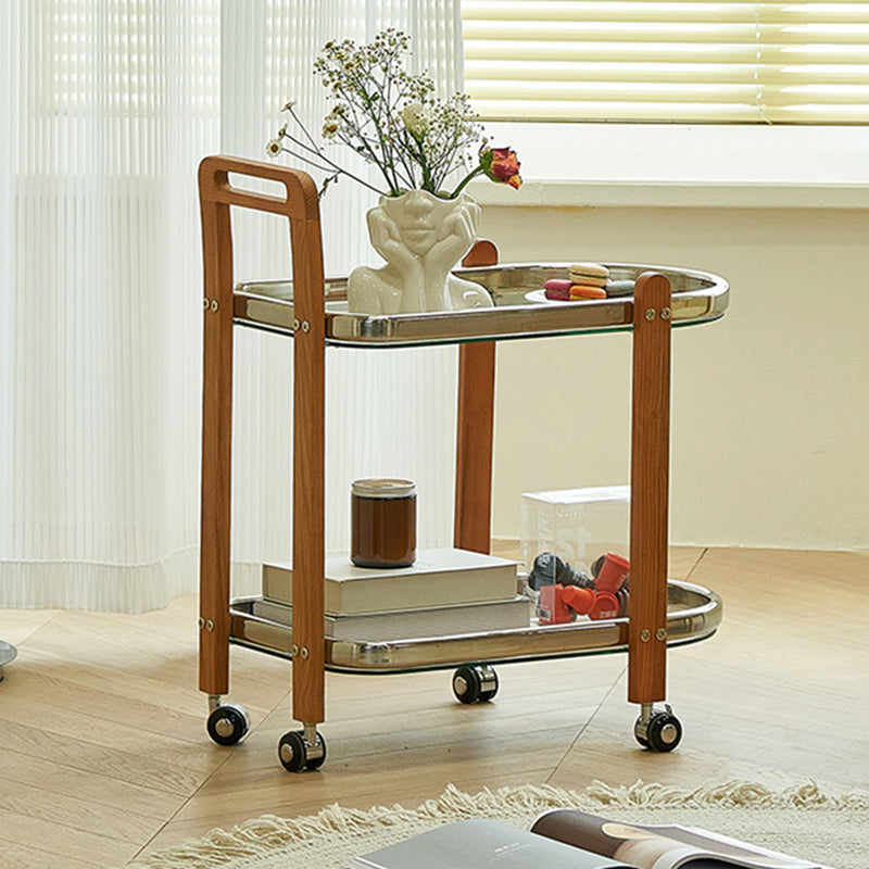 Mesa de vidrio geométrico contemporánea de la mesa de vidrio de vidrio con estante