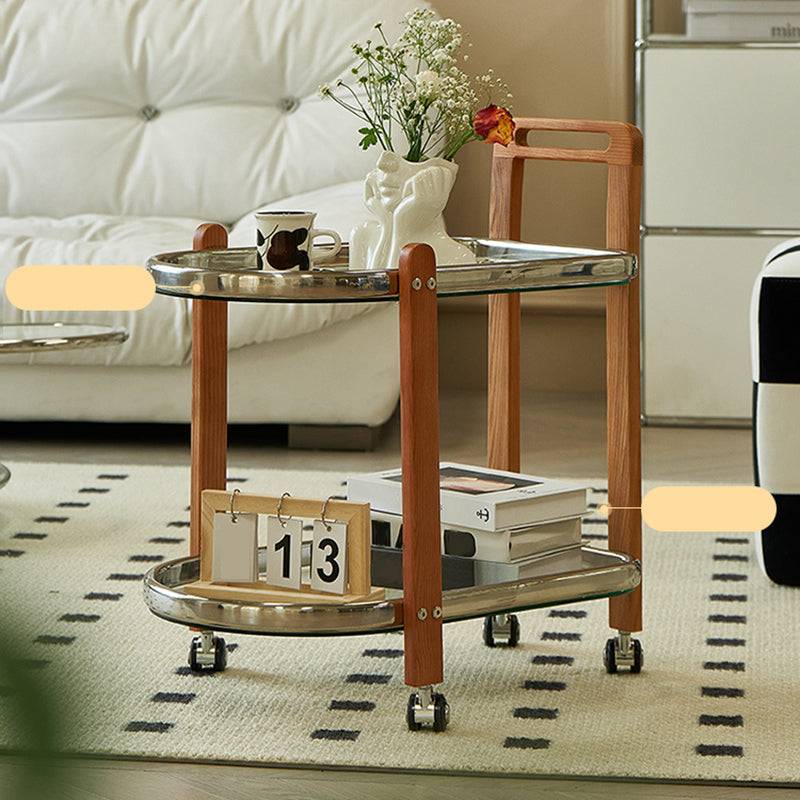 Mesa de vidrio geométrico contemporánea de la mesa de vidrio de vidrio con estante