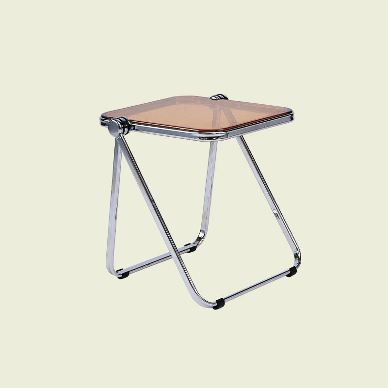 Contemporary Metal X-base End Slide Table Rectangular Side Table Brown 1 Clearhalo 'Coffee & Accent Tables' 'End & Side Tables' 'end_side_tables' 'furn' 'furn_end_side_tables' 'Furniture' 'Living Room Furniture' 6279945