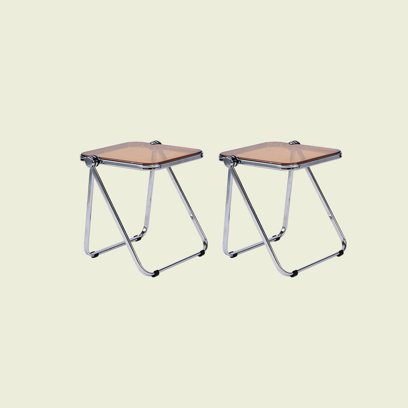 Contemporary Metal X-base End Slide Table Rectangular Side Table Brown 2 Clearhalo 'Coffee & Accent Tables' 'End & Side Tables' 'end_side_tables' 'furn' 'furn_end_side_tables' 'Furniture' 'Living Room Furniture' 6279948