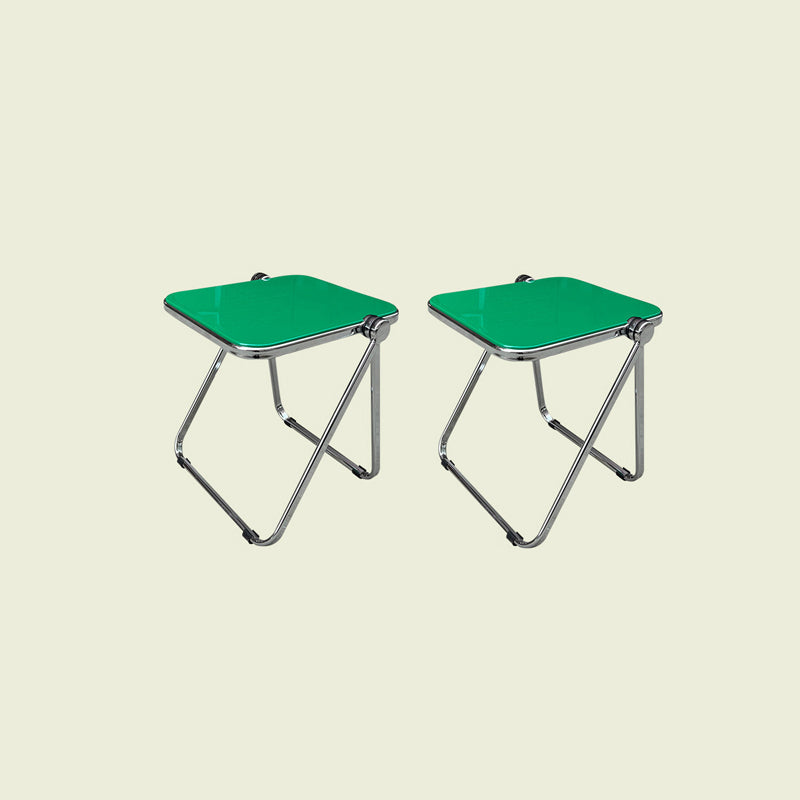 Contemporary Metal X-base End Slide Table Rectangular Side Table Green 2 Clearhalo 'Coffee & Accent Tables' 'End & Side Tables' 'end_side_tables' 'furn' 'furn_end_side_tables' 'Furniture' 'Living Room Furniture' 6279956