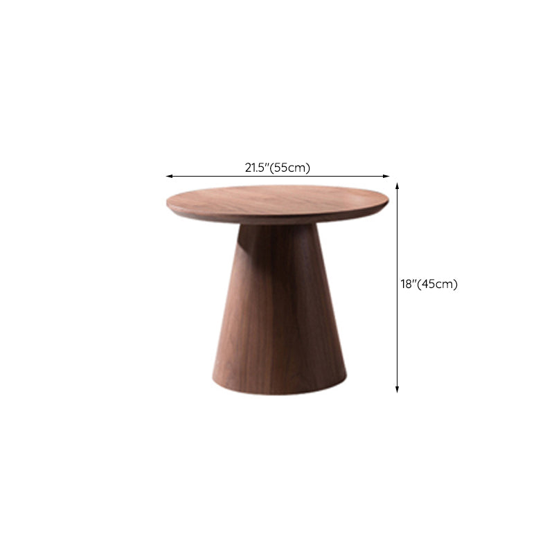 Mesa de altura pedestal de madera sólida redonda de la sala de estar escandinava
