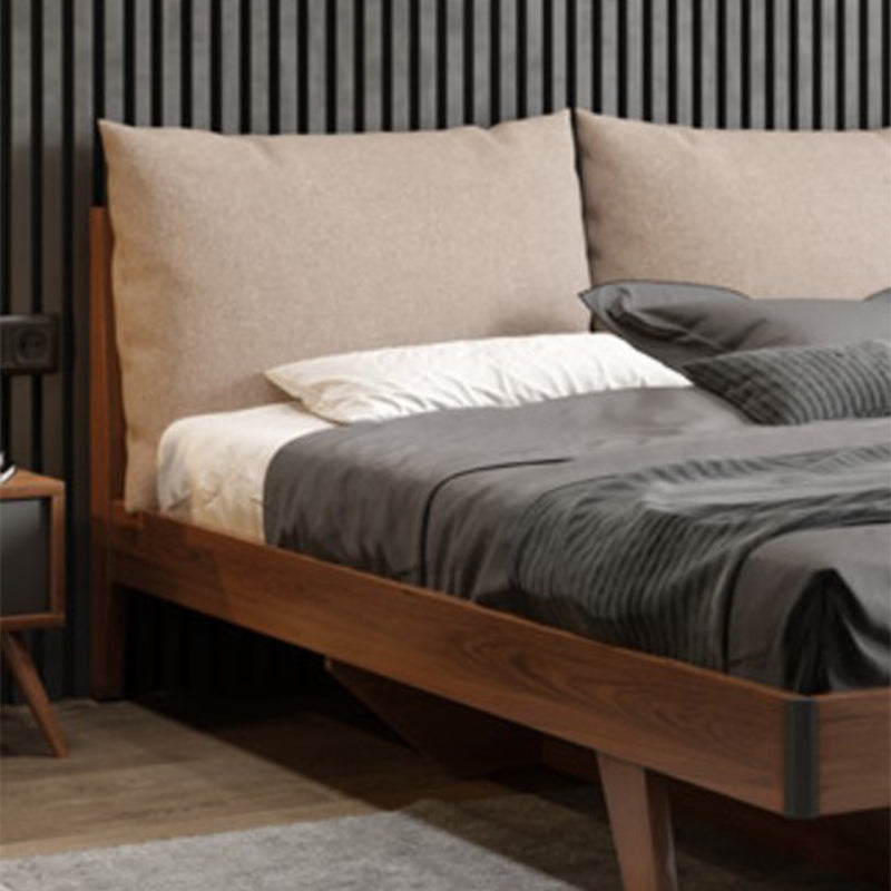 Espresso Wood Panneau lit rembourré la tête de lit standard de lit standard Rangement