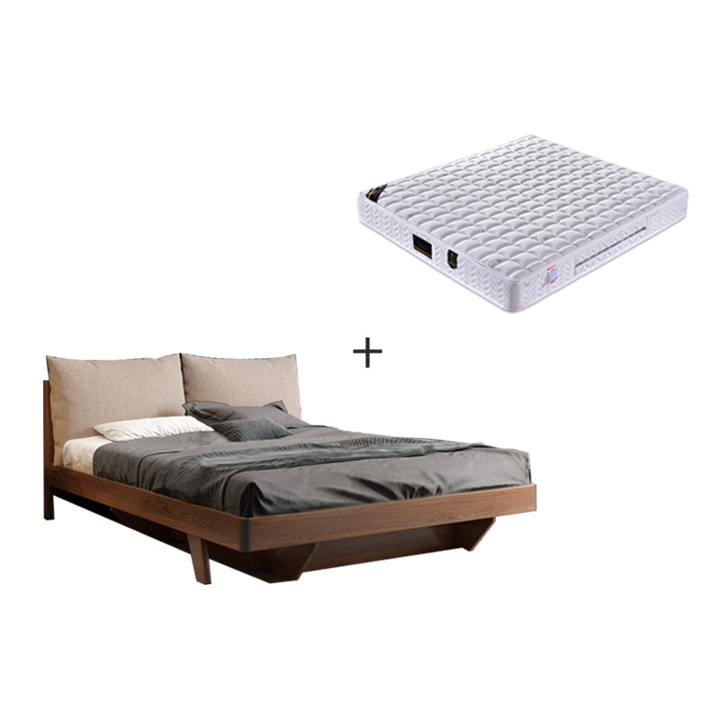 Espresso Wood Panneau lit rembourré la tête de lit standard de lit standard Rangement